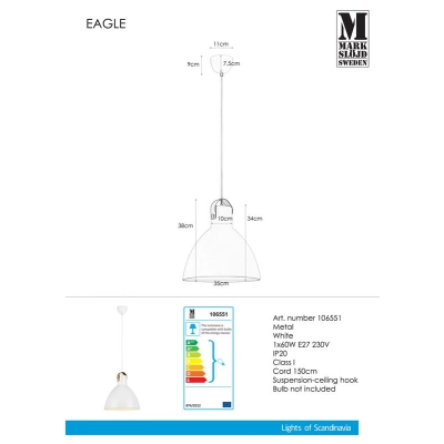 Lampa wisząca EAGLE 106551 Markslojd